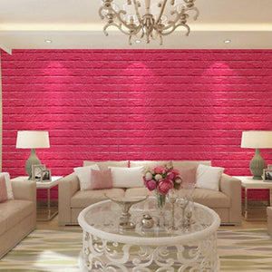 10 Pack | 58 Sq.Ft Rose Quartz Foam Brick Wall Tiles Peel and Stick 3D Wall Panel Room Decor