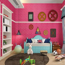 Load image into Gallery viewer, 10 Pack | 58 Sq.Ft Rose Quartz Foam Brick Wall Tiles Peel and Stick 3D Wall Panel Room Decor