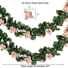 Load image into Gallery viewer, 6 Ft White UV Protected Rose Chain Artificial Flower Garland