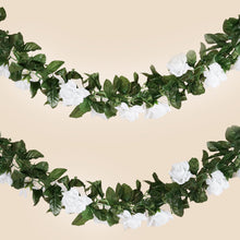 Load image into Gallery viewer, 6 Ft White UV Protected Rose Chain Artificial Flower Garland