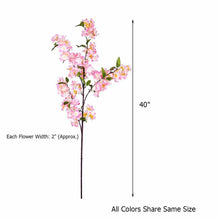 Load image into Gallery viewer, 10 Pack | 40&quot; Tall Cream Silk Artificial Flowers Cherry Blossoms Bushes