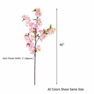 10 Pack | 40&quot; Tall Cream Silk Artificial Flowers Cherry Blossoms Bushes