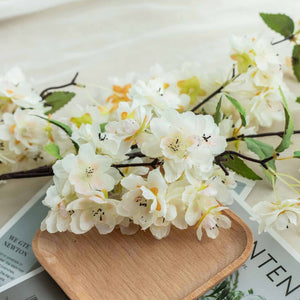 10 Pack | 40&quot; Tall Cream Silk Artificial Flowers Cherry Blossoms Bushes