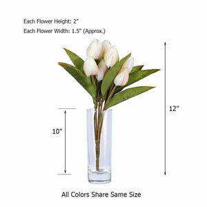 12 Pack | 108 Pcs Pink Tulip Artificial Flowers