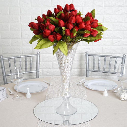 12 Pack | 108 Pcs Red Tulip Artificial Flowers