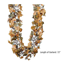 Load image into Gallery viewer, 6 Ft Orange UV Protected Artificial Fall Ivy Garland Foliage