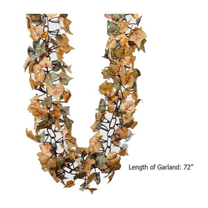 6 Ft Orange UV Protected Artificial Fall Ivy Garland Foliage