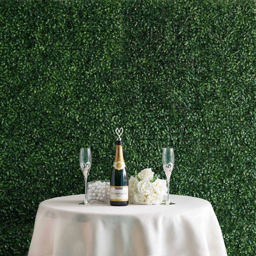 11 Sq ft. | 4 Panels Artificial Boxwood Hedge Small Leaves Faux Foliage Green Garden Wall Mat