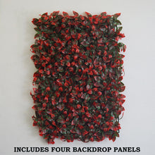 Load image into Gallery viewer, 11 Sq ft. | 4 Panels Artificial Red/Green Boxwood Hedge Faux Dual Color Foliage Green Garden Wall Mat