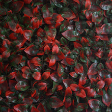 Load image into Gallery viewer, 11 Sq ft. | 4 Panels Artificial Red/Green Boxwood Hedge Faux Dual Color Foliage Green Garden Wall Mat