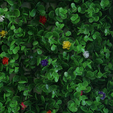 Load image into Gallery viewer, 11 Sq ft. | 4 Panels Artificial Boxwood Hedge Faux Genlisea With Colorful Flowers Foliage Green Garden Wall Mat