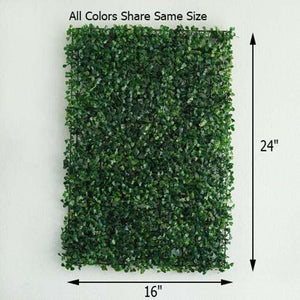 11 Sq ft. | 4 Panels Artificial Red/Green Boxwood Hedge Faux Elliptical Leaves Foliage Green Garden Wall Mat