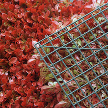 Load image into Gallery viewer, 11 Sq ft. | 4 Panels Artificial Red/Green Boxwood Hedge Faux Elliptical Leaves Foliage Green Garden Wall Mat