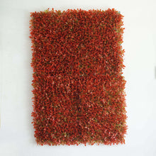 Load image into Gallery viewer, 11 Sq ft. | 4 Panels Artificial Red/Green Boxwood Hedge Faux Elliptical Leaves Foliage Green Garden Wall Mat