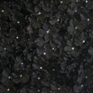 11 Sq Ft | 4 Panels UV Protected Black Hydrangea Flower Wall Mat Panel