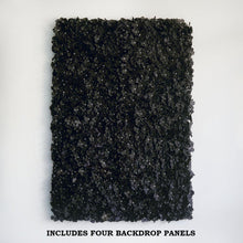 Load image into Gallery viewer, 11 Sq Ft | 4 Panels UV Protected Black Hydrangea Flower Wall Mat Panel