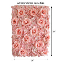 Load image into Gallery viewer, 4 Pack 11 Sq ft. UV Protected 3D Cream Silk Rose &amp; Hydrangea Flower Wall Mat Panel