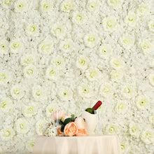 Load image into Gallery viewer, 4 Pack 11 Sq ft. UV Protected 3D Cream Silk Rose &amp; Hydrangea Flower Wall Mat Panel