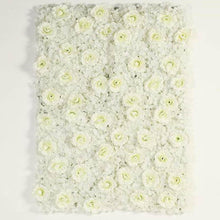 Load image into Gallery viewer, 4 Pack 11 Sq ft. UV Protected 3D Cream Silk Rose &amp; Hydrangea Flower Wall Mat Panel