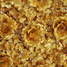 Load image into Gallery viewer, 4 Pack 11 Sq ft. UV Protected 3D Gold Silk Rose &amp; Hydrangea Flower Wall Mat Panel