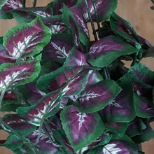 Load image into Gallery viewer, 4 Pack Green/Purple UV Protected Artificial IVY Coleus Leaf Bushes