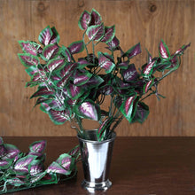 Load image into Gallery viewer, 4 Pack Green/Purple UV Protected Artificial IVY Coleus Leaf Bushes