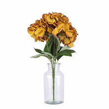 Load image into Gallery viewer, 5 Bushes | 25 Heads Gold Silk Hydrangea Artificial Flower Bushes