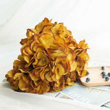 Load image into Gallery viewer, 5 Bushes | 25 Heads Gold Silk Hydrangea Artificial Flower Bushes