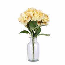 Load image into Gallery viewer, 5 Bushes | 25 Heads Light Yellow Silk Hydrangea Artificial Flower Bushes