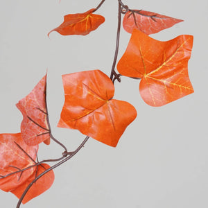 8 Pack 6 Ft Orange UV Protected Fall Ivy Silk Leaf Chain Artificial Garland