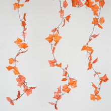 Load image into Gallery viewer, 8 Pack 6 Ft Orange UV Protected Fall Ivy Silk Leaf Chain Artificial Garland