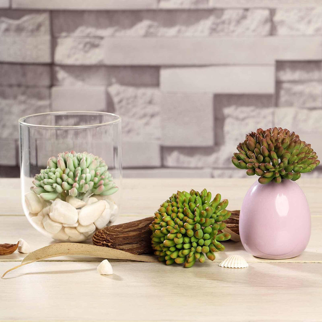 Set of 3 | 4" Assorted Artificial Succulent Plants Mini Jelly Bean Air Plants