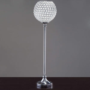 37&quot; Tall Silver Crystal Acrylic Goblet Votive Candle Holder