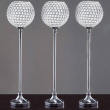 Load image into Gallery viewer, 37&quot; Tall Silver Crystal Acrylic Goblet Votive Candle Holder