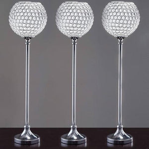 37&quot; Tall Silver Crystal Acrylic Goblet Votive Candle Holder