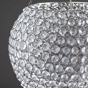 41&quot; Tall Silver Crystal Acrylic Goblet Chandelier With 18&quot; Ball