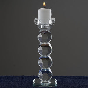 7&quot; Gemcut Crystal Glass Votive Candle Holder