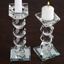 Load image into Gallery viewer, 7&quot; Gemcut Crystal Glass Votive Candle Holder