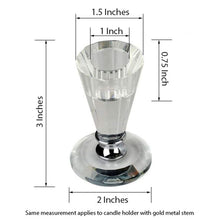 Load image into Gallery viewer, 3&quot; Gemcut Glass Crystal Votive Candlestick Holder With Silver Metal Stem