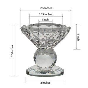 3&quot; Gemcut Glass Crystal Prism Votive Candlestick Holder