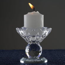 Load image into Gallery viewer, 3&quot; Gemcut Glass Crystal Prism Votive Candlestick Holder