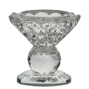 3&quot; Gemcut Glass Crystal Prism Votive Candlestick Holder