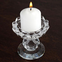 Load image into Gallery viewer, 3&quot; Gemcut Glass Crystal Prism Votive Candlestick Holder