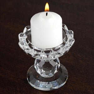 3&quot; Gemcut Glass Crystal Prism Votive Candlestick Holder