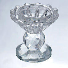 Load image into Gallery viewer, 3&quot; Gemcut Glass Crystal Prism Votive Candlestick Holder