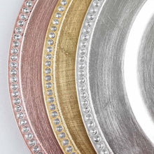 Load image into Gallery viewer, 6 Pack |13&quot; Round Silver Acrylic Charger Plates With Rhinestones