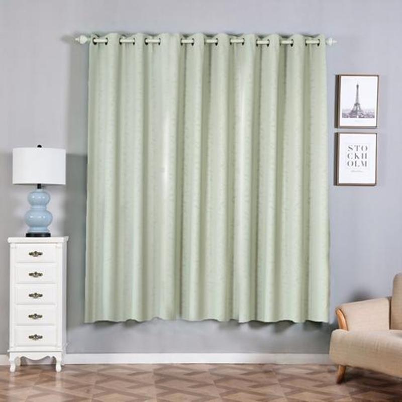 2 Pack | 52"x84" Silver Embossed Thermal Blackout Curtains With Chrome Grommet Window Treatment Panels