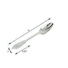 Load image into Gallery viewer, 24 Pack |  7&quot; Metallic Silver Baroque Disposable Cutlery Plastic Spoons
