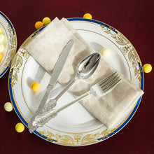 Load image into Gallery viewer, 24 Pack |  7&quot; Metallic Silver Baroque Disposable Cutlery Plastic Spoons