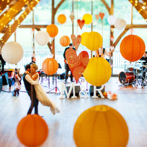 12 Pack | 16&quot; Yellow Round Chinese Paper Lanterns